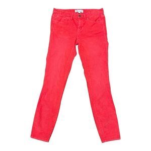 Madewell Pink Coral Corduroy Skinny Jeans Size 25 Stretch Casual Bohemian EUC